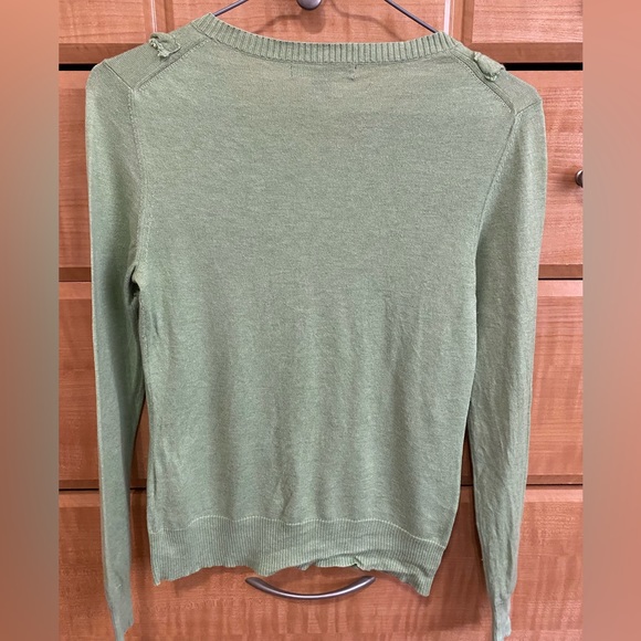 Banana Republic Green Silk Ruffle Front Cardigan XS - Picture 6 of 6